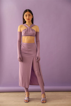 draped knitted crop top