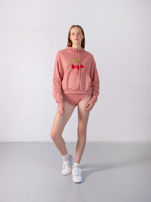 Short cherry hoodie